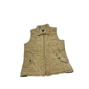 VINTAGE POLO JEAN CO  RALPH LAUREN CORDUROY VEST JACKET SZ Medium Khaki Brown